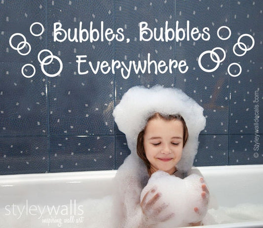 Bubbles Bathroom Wall Decal, Bubbles Bathroom Vinyl Lettering , Kids Bathroom Wall Decal, Vinyl Lettering for Kids Bathroom Decor