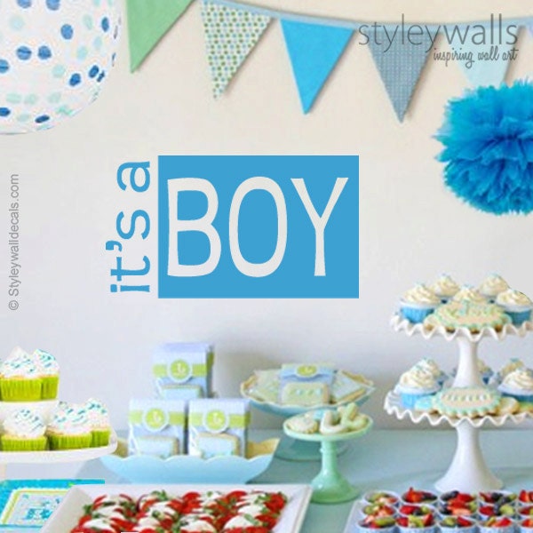 Es ist ein Junge Wandaufkleber, Es ist ein Junge Wandaufkleber, Vinyl Schriftzug Wandaufkleber, Jungen Schlafzimmer Kinderzimmer Wandaufkleber, Baby Boy Dusche Dekor