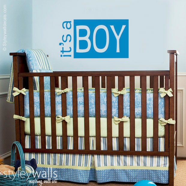 Es ist ein Junge Wandaufkleber, Es ist ein Junge Wandaufkleber, Vinyl Schriftzug Wandaufkleber, Jungen Schlafzimmer Kinderzimmer Wandaufkleber, Baby Boy Dusche Dekor