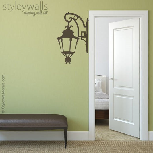 Street Lamp Wall Decal, Corner Lamp Wall Decal, Lamp Wall Decal Sticker, Hallway Wall Decal, Entrance Wall Decal