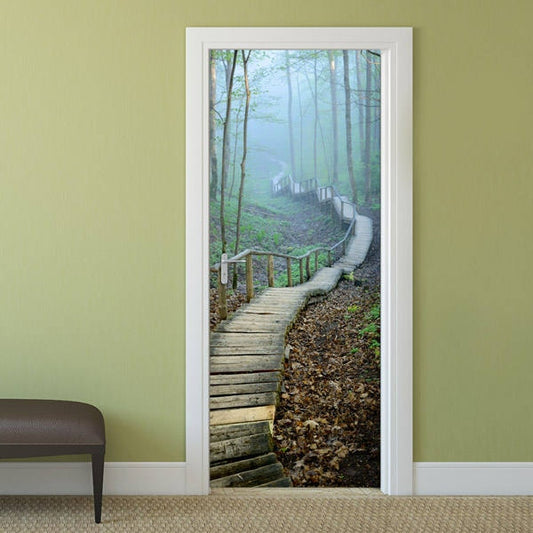 Door Sticker, Door Wallpaper, Door Mural, Nature Wall Art, Door Sticker, Bridge Sticker, Bedroom Living Room Home Decor, Wall Decor Mural