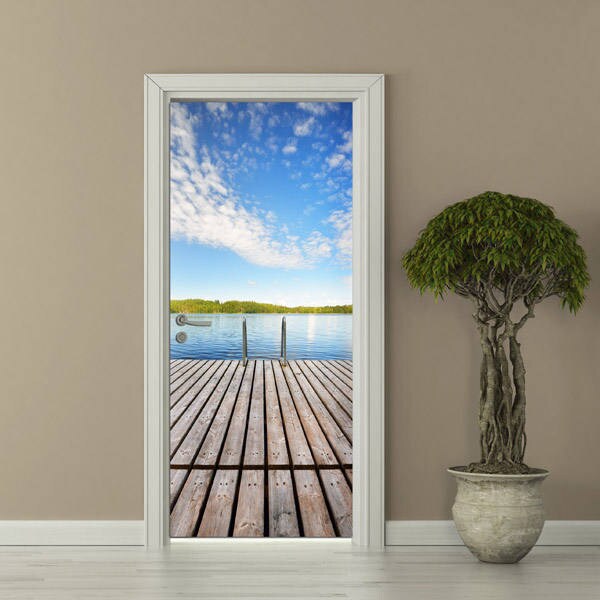 Door Sticker, Door Wallpaper, Door Mural, Nature Door Wall Sticker, Sea View Mural, Bedroom Living Room Home Decor, Nature Wall Decor Mural