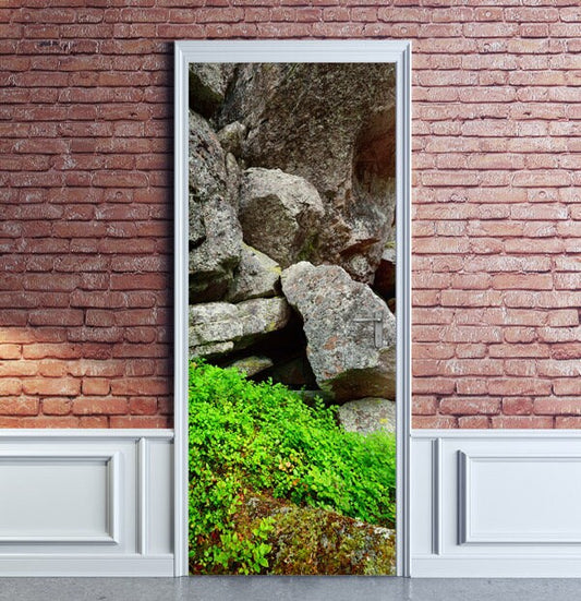 Nature Door Decal, Nature Door Sticker, Door Wallpaper, Door Mural, Stones Door Bedroom Living Room Home Decor, Nature Wall Decor Mural