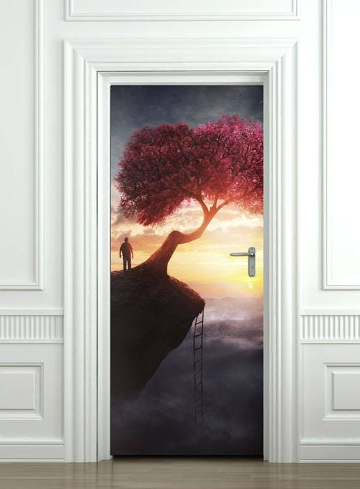 Tree Door Sticker, Door Wallpaper, Door Mural, Door Wrap, Fantasy Door Decal Design, Door Decor, Home Decor, Peel and Stick, Door Covering