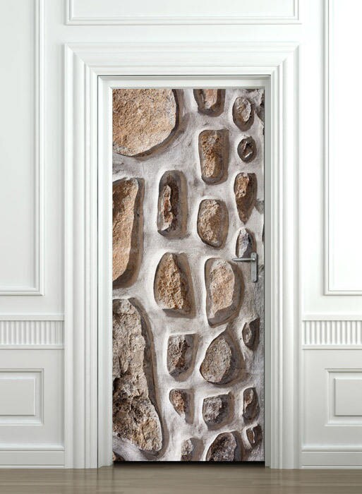 Stones Door Sticker, Stones Door Mural, Door Wallpaper, Door Wrap, Door Decal Design, Door Decor, Home Decor, Peel and Stick Door Covering