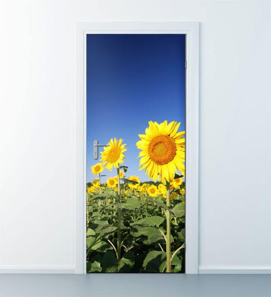 Sun Flowers Door Sticker, Door Wallpaper,  Peel and Stick Door Covering, Flowers Door Mural, Door Wrap, Door Decal Design, Wall Decal Decor