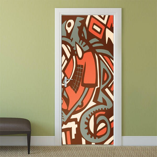 Graffiti Door Decal, Graffiti Wall Art Door Sticker, Abstract Door Wallpaper, Door Mural, Bedroom Living Room Door Decor, Wall Decal