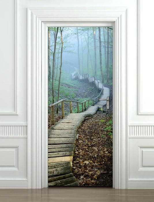 Door Sticker, Door Wallpaper, Door Mural, Nature Wall Art, Door Sticker, Bridge Sticker, Bedroom Living Room Home Decor, Wall Decor Mural