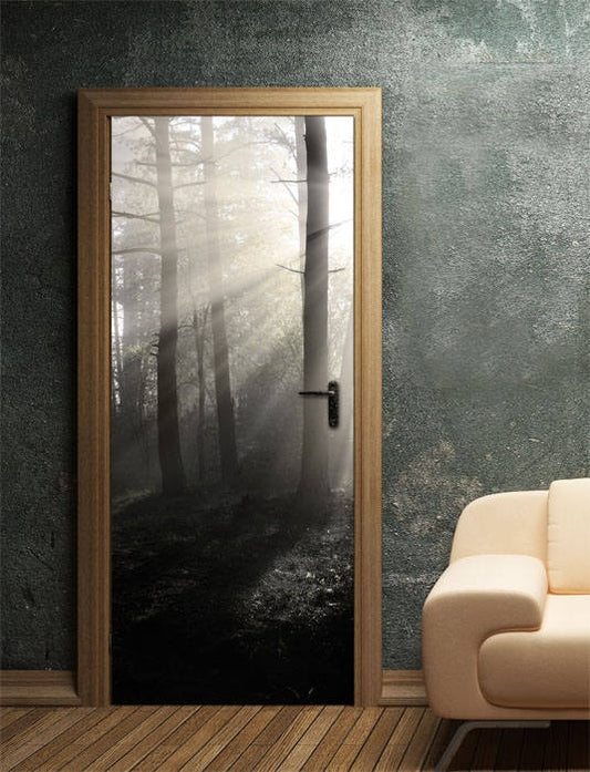 Forest Door Sticker, Tree Door Wallpaper, Nature Door Mural, Door Sticker, Bedroom Living Room Home Decor, Wall Decor Mural, Door Wall Decal