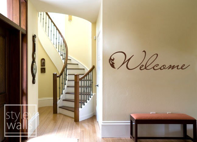 Welcome Wall Decal, Welcome Vinyl Wall Lettering Decal, Welcome Wall Quote Decal for Home Decor, Welcome Wall Sticker Home Decor