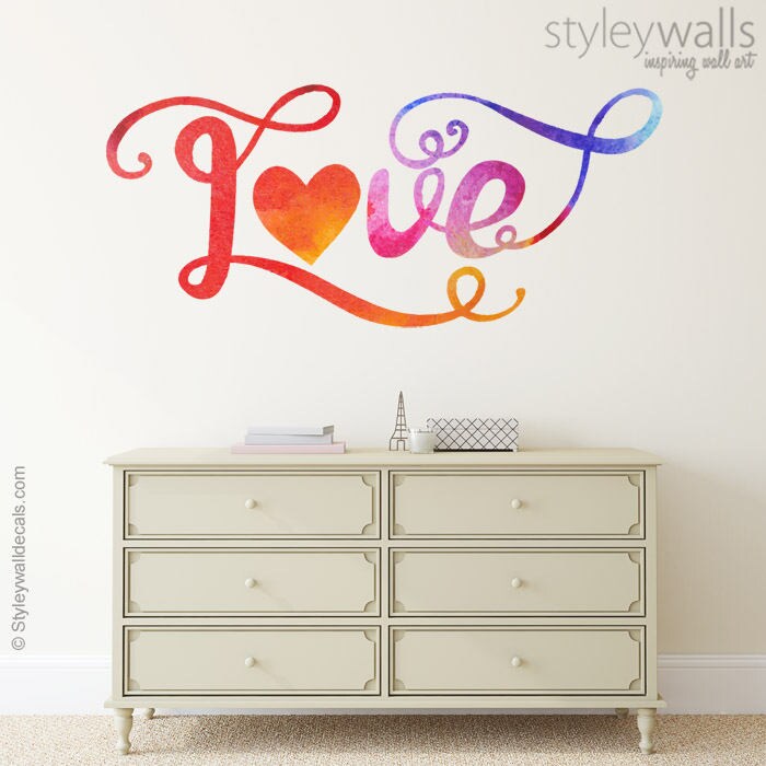 Love Wall Decal, Love Vinyl Lettering, Romantic Lettering, Love Quote Wall Decal for Home Bedroom Wall Decor, Inspirational Vinyl Lettering