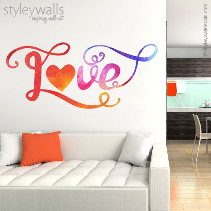 Love Wall Decal, Love Vinyl Lettering, Romantic Lettering, Love Quote Wall Decal for Home Bedroom Wall Decor, Inspirational Vinyl Lettering