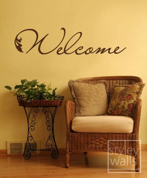 Welcome Wall Decal, Welcome Vinyl Wall Lettering Decal, Welcome Wall Quote Decal for Home Decor, Welcome Wall Sticker Home Decor