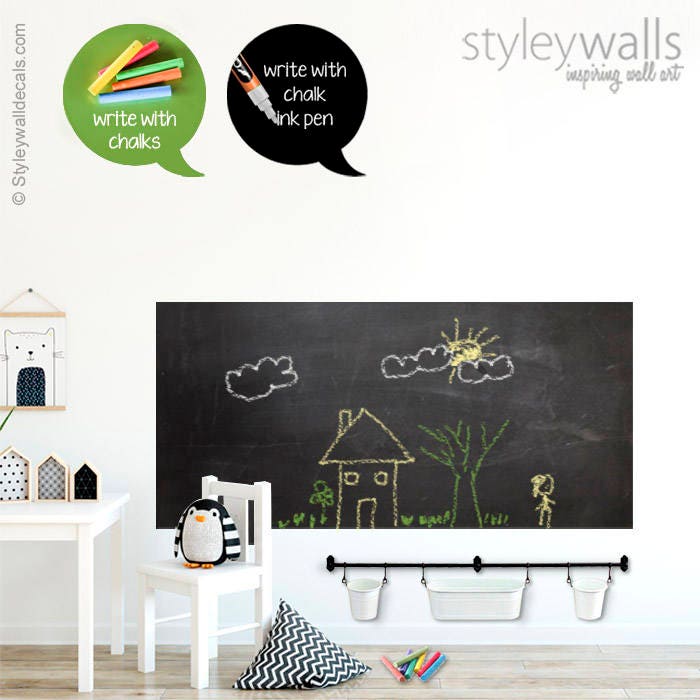 Chalk Board Wall Decal, Chalkboard Wall Decal, Chalkboard Organizer Wall Sticker, Blackboard Chalkboard Sticker Kitchen Home Office Decor