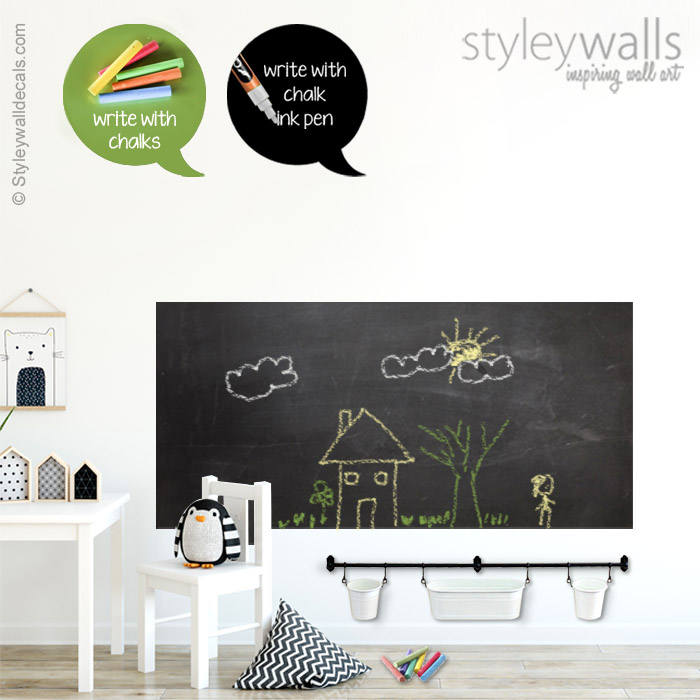 Chalk Board Wall Decal, Chalkboard Wall Decal for Kids, Chalkboard Wall Sticker, Blackboard Chalkboard Sticker for Kids Room Decor