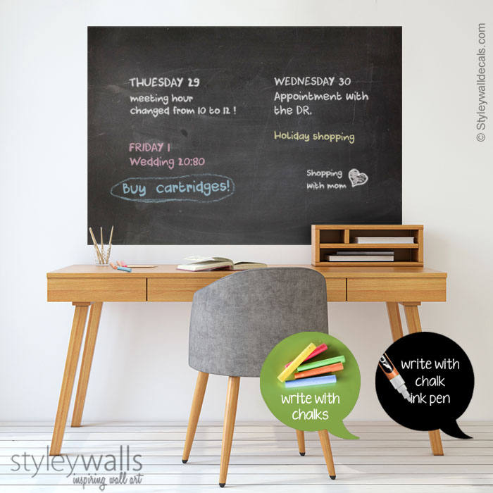 Chalk Board Wall Decal, Chalkboard Wall Decal, Chalkboard Wall Planner, Blackboard Chalkboard Sticker for Office Home Decor- Large Size