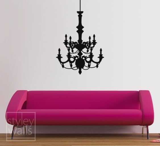 Chandelier Wall Decal, Stylish Chandelier Vinyl Wall Decal, Chandelier Wall Sticker for Room Decor, Chandelier Bed Room Wall Decal