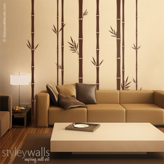 Bamboo Wall Decal 100inch Tall, Set of 8 Bamboo Stalks Vinyl Wall Decal, Home decor, Bamboo Wall Decor, Tree Wall Decal, Bamboo Stickers