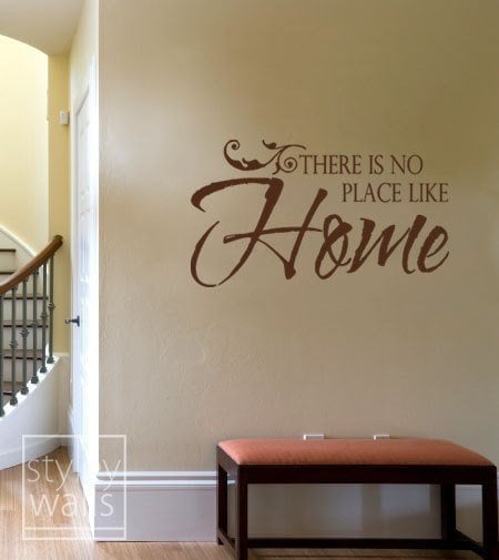 Home Wall Quote Wall Decal, There is no place like Home Vinyl Wall Decal, Home Vinyl Lettering Decal for Living Room Kitchen Decor