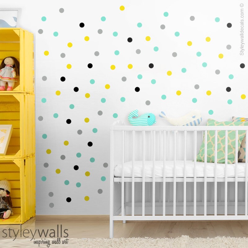 Polka Dots Wall Decal, Confetti Wall Decal, Colorful Dots Pattern Wall Decal, Confetti Dots Wall Decor, Nursery Kids Room Wall Decals