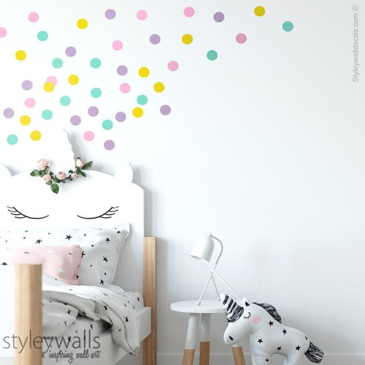 Polka Dots Wall Decal, Confetti Wall Decal, Colorful Dots Pattern Wall Decal, Confetti Dots Wall Decor, Nursery Kids Room Wall Decals