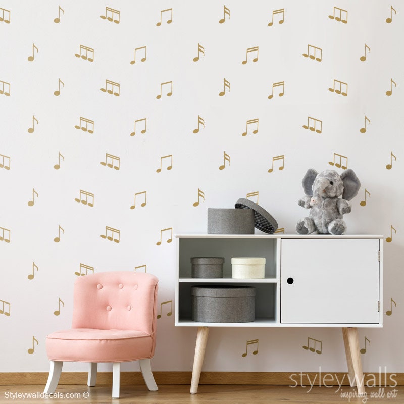 Music Wall Decal, Music Notes Wall Decal Sticker, Music Notes Pattern Wall Decal, Musical Notes Wall Decal, Home Nursery Kids Room Decor