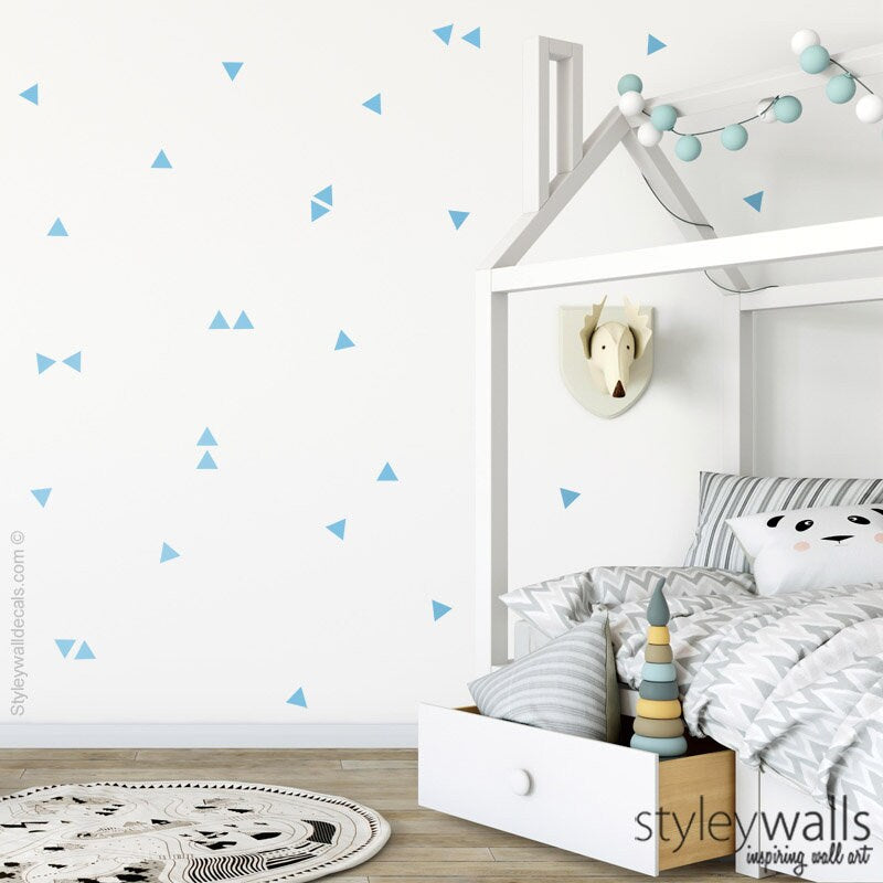 Triangles Wall Decal, Triangles Vinyl Wall Sticker, Geometric Shapes, Triangle Pattern Decor, Nursery Kids Room Wall Decals, Nursery Room