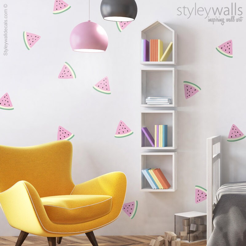 Watermelon Wall Decal, Watermelon Wall Sticker, Ice Cream Watermelon Wall Decor, Watermelon Slices Wall Decal, Summer Decals, Fruit Decals
