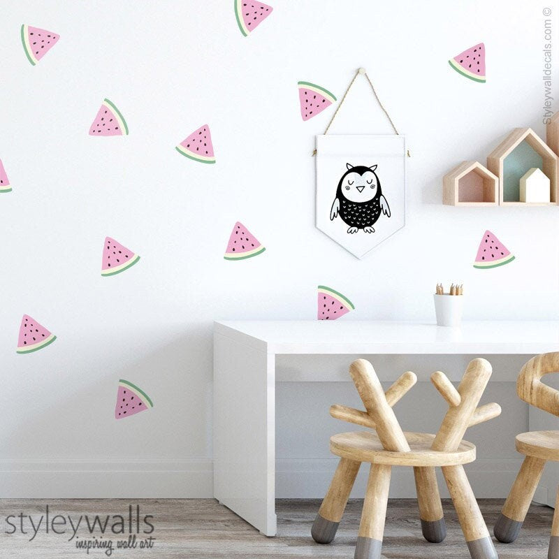 Watermelon Wall Decal, Watermelon Wall Sticker, Ice Cream Watermelon Wall Decor, Watermelon Slices Wall Decal, Summer Decals, Fruit Decals