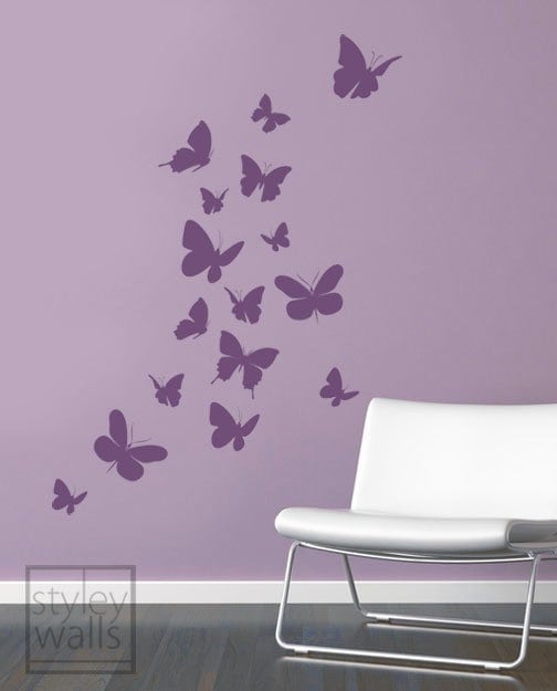 Butterflies Wall Decal, Butterflies Wall Sticker for Nursery Baby Room Decor, Butterflies Wall Decal for Nursery Decor, Girls Wall Decal