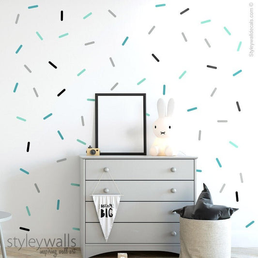 Confetti Wall Decal, Sprinkles Wall Decal, Colorful Confetti Pattern Wall Decal, Confetti Wall Decor, Nursery Kids Room Wall Decals,