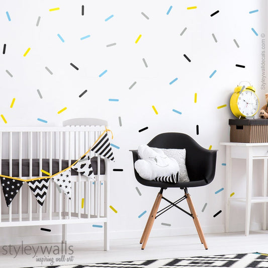 Sprinkles Wall Decal, Confetti Wall Decal, Colorful Confetti Wall Decal, Confetti Pattern Wall Decor, Modern Nursery Kids Room Wall Decals