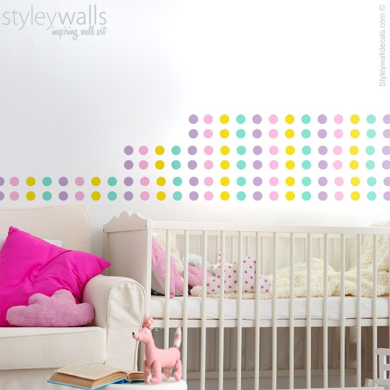 Polka Dots Wall Decal, Confetti Wall Decal, Colorful Dots Pattern Wall Decal, Confetti Dots Wall Decor, Nursery Kids Room Wall Decals