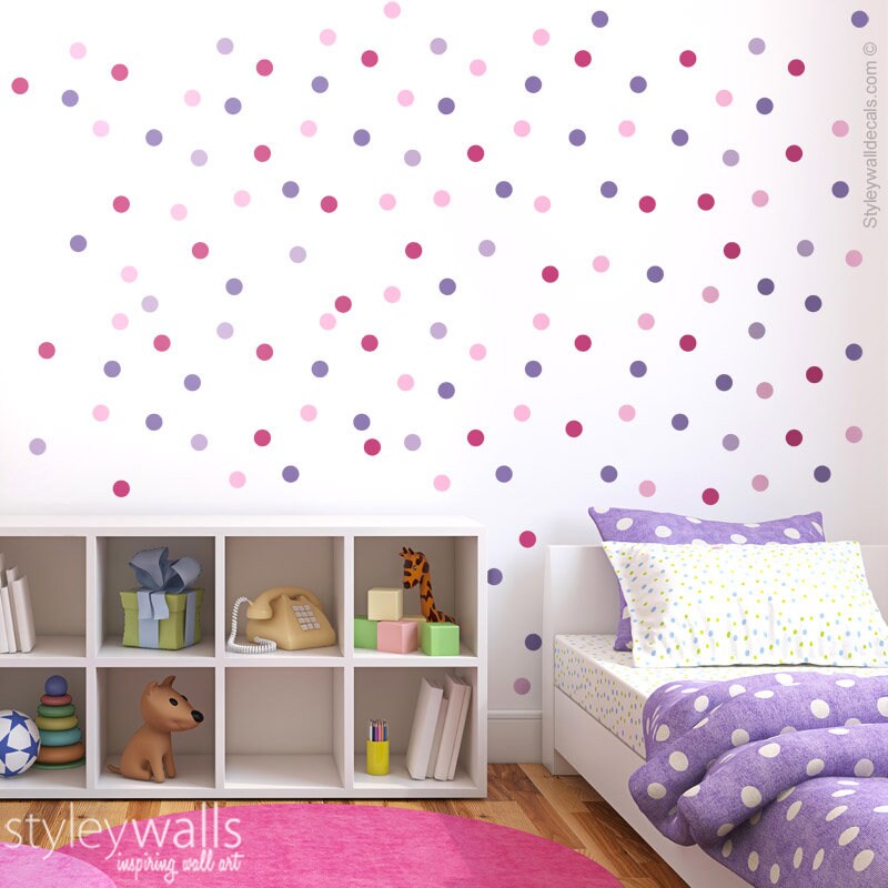 Polka Dots Wall Decal, Confetti Wall Decal, Colorful Dots Pattern Wall Decal, Confetti Dots Wall Decor, Nursery Kids Room Wall Decals