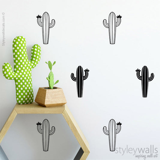 Cactus Wall Decal, Cactus Wall Decor, Modern Geometric Cactus Tribal Decor, Cacti Wall Decal, Nursery Kids Room, Living Room Home Decor