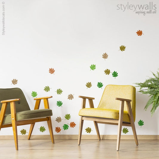 Leaves Wall Decal, Leaves Wall Sticker, Leaves Wall Decor, Autumn Leaves Wall Decal, Spring Leaves Wall Decal, Living Room Home Decor