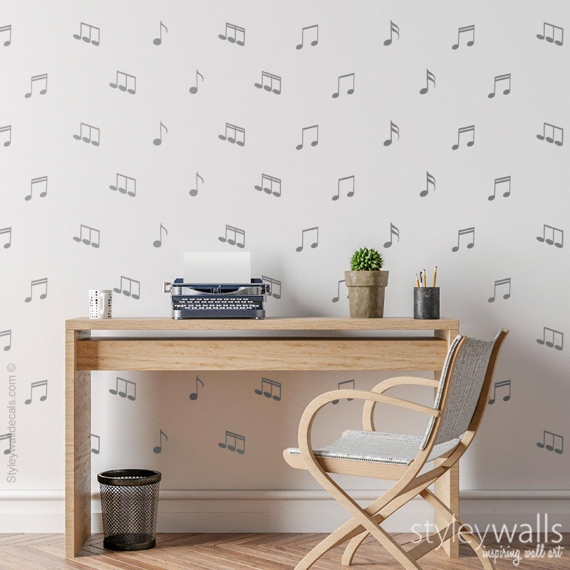 Music Wall Decal, Music Notes Wall Decal Sticker, Music Notes Pattern Wall Decal, Musical Notes Wall Decal, Home Nursery Kids Room Decor