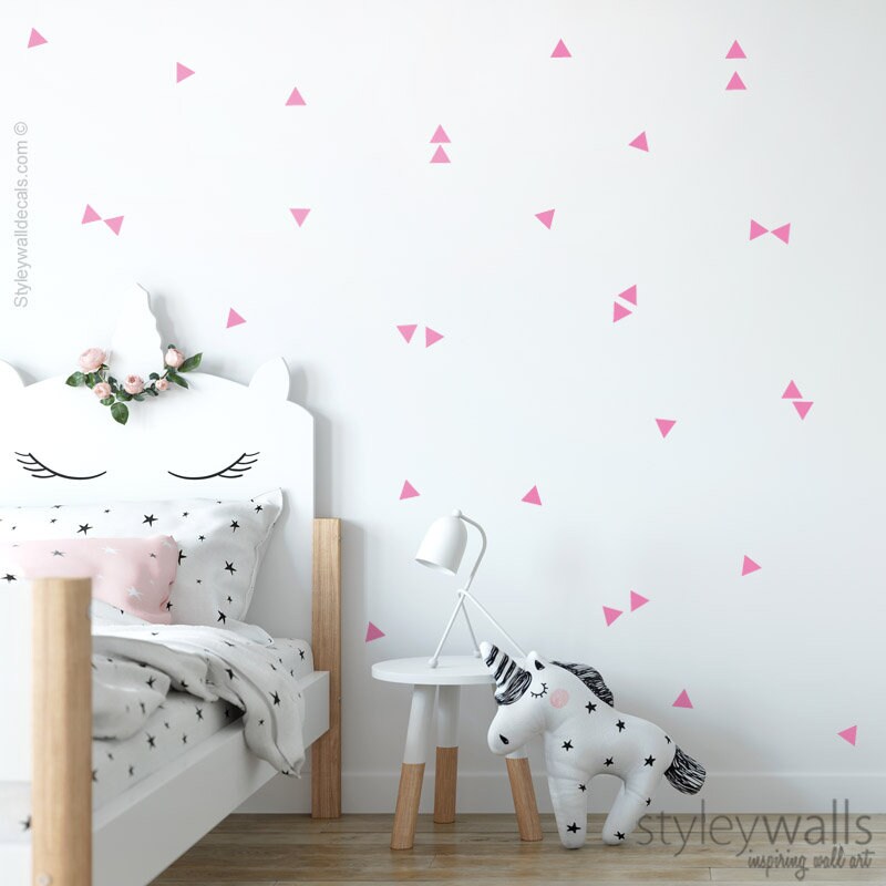 Triangles Wall Decal, Triangles Vinyl Wall Sticker, Geometric Shapes, Triangle Pattern Decor, Nursery Kids Room Wall Decals, Nursery Room