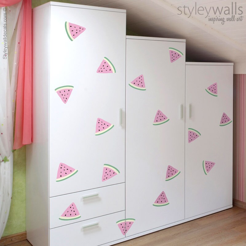 Watermelon Wall Decal, Watermelon Wall Sticker, Ice Cream Watermelon Wall Decor, Watermelon Slices Wall Decal, Summer Decals, Fruit Decals