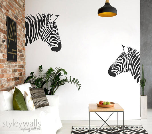 Zebras Wall Decal, Zebra Wall Sticker, Home Decor Wall Decal, Safari Animals Wall Decor, Zebra Wall Decor, Zebra Room Decor