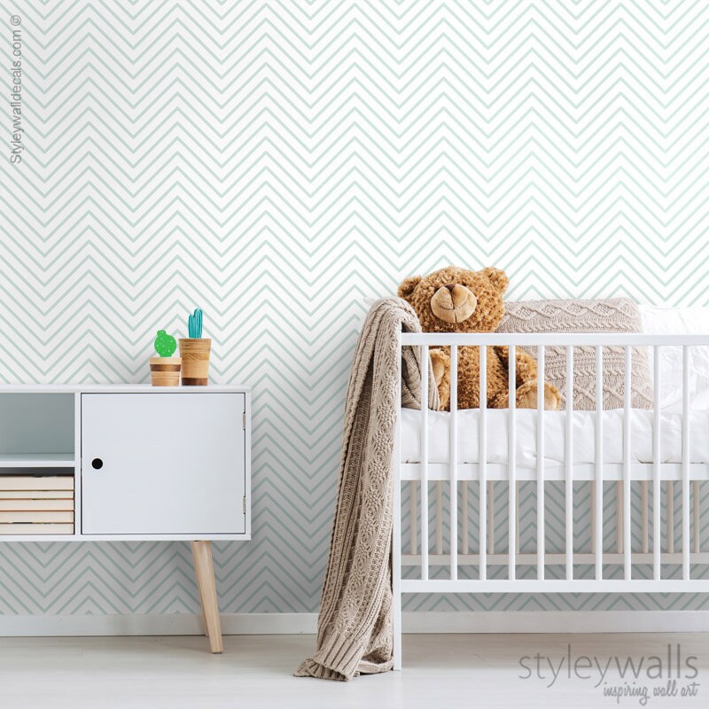 Zig Zag Wallpaper,  Chevron Pattern Wallpaper, Modern Lines  Wallpaper, Self Adhesive Fabric Wallpaper, Peel and Stick Wallpaper