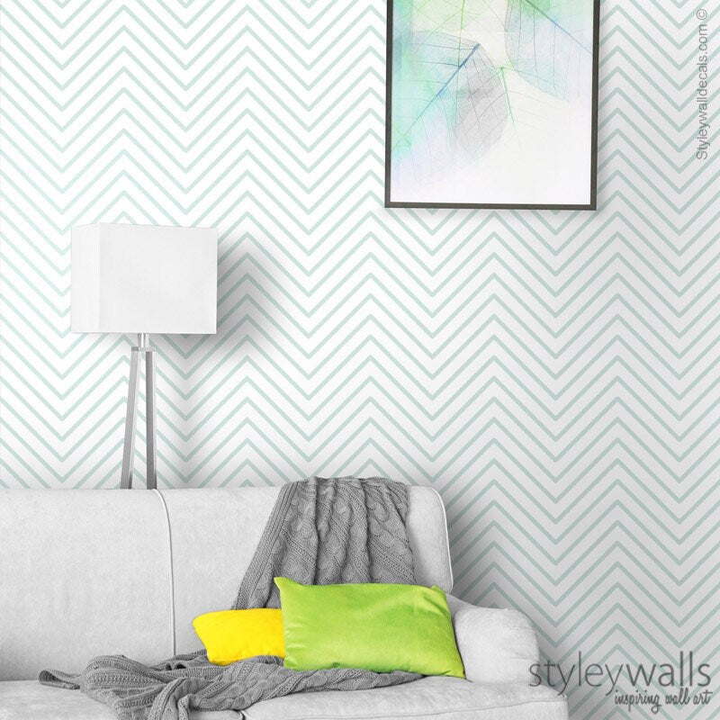 Zig Zag Wallpaper,  Chevron Pattern Wallpaper, Modern Lines  Wallpaper, Self Adhesive Fabric Wallpaper, Peel and Stick Wallpaper