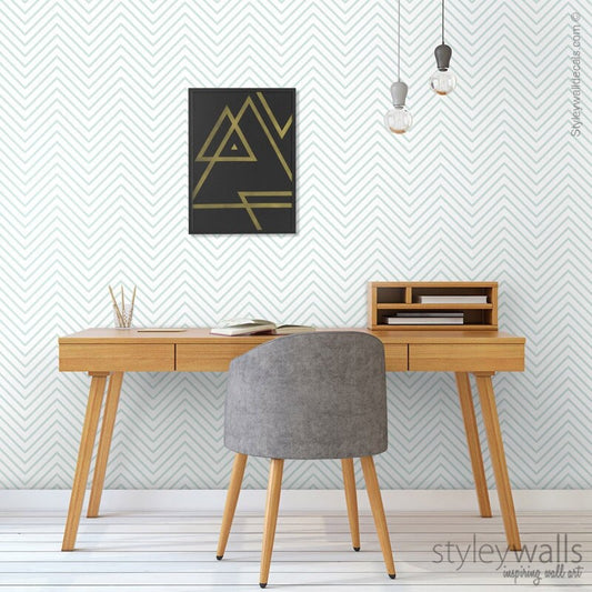 Zig Zag Wallpaper,  Chevron Pattern Wallpaper, Modern Lines  Wallpaper, Self Adhesive Fabric Wallpaper, Peel and Stick Wallpaper