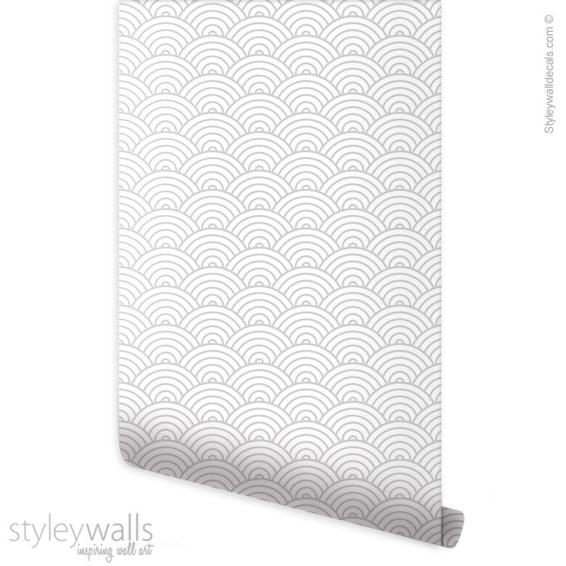 Line Waves Wallpaper, Geometric Abstract Wallpaper, Waves Wallpaper,  Waves Pattern Wallpaper Fabric Peel and Stick, Self Adhesive