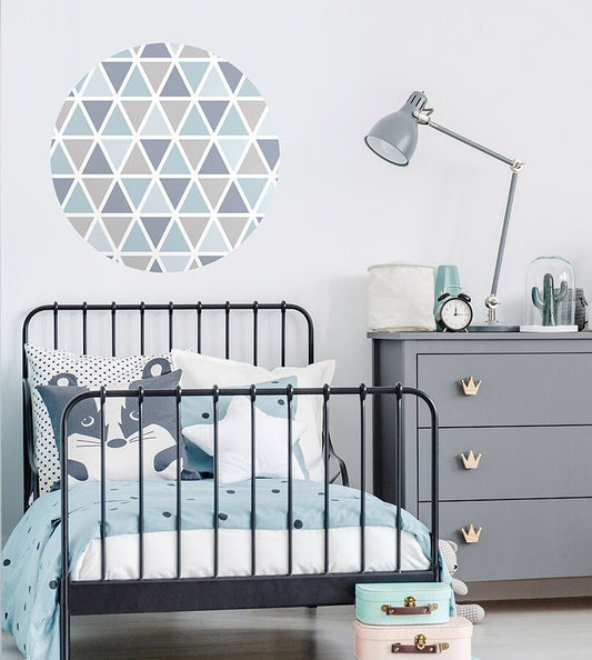 Circle Wall Decal, Circle Wall Sticker, Big Dot Wall Decal, Kids Room Wall Decal, Geometric Wall Art, Blue Abstract Shapes Wall Decal