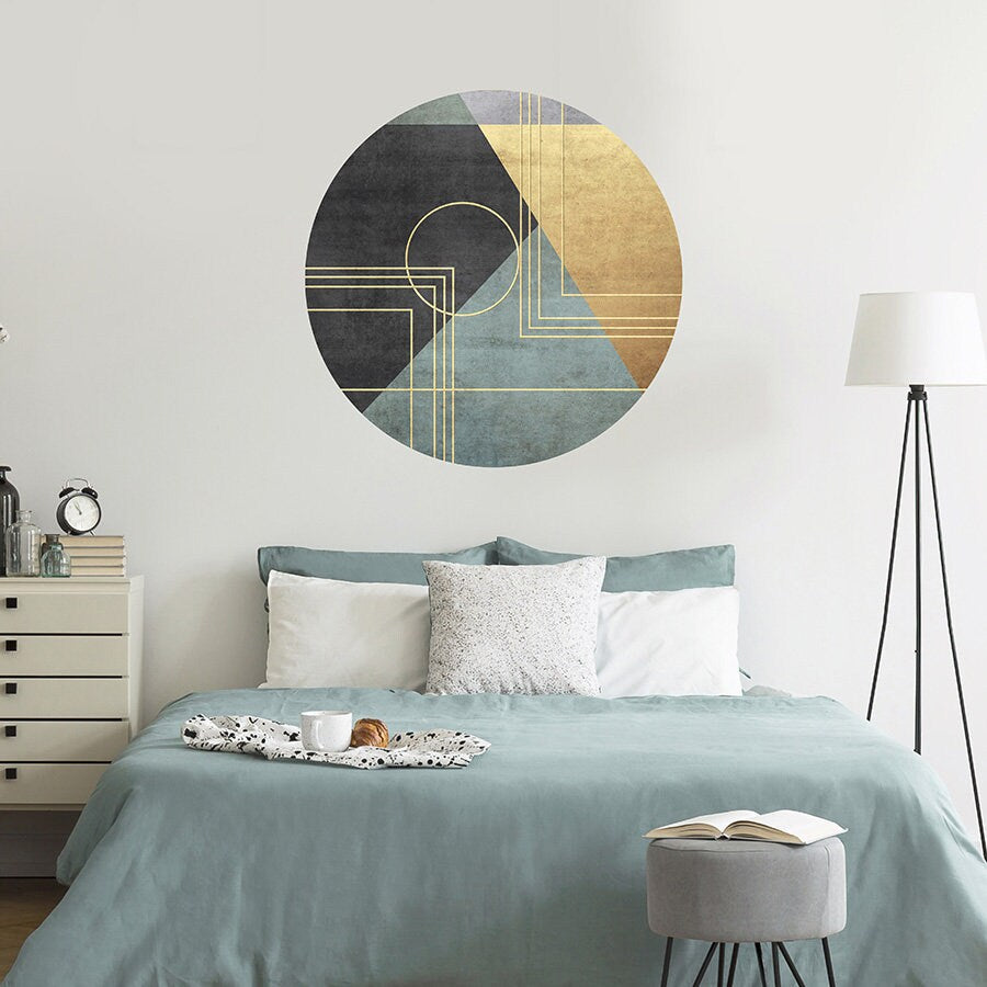 Abstract Wall Decal, Circle Wall Decal, Circle Wall Sticker, Geometric Shapes Wall Art, Abstract Wall Decal, Concrete Art Home Decor