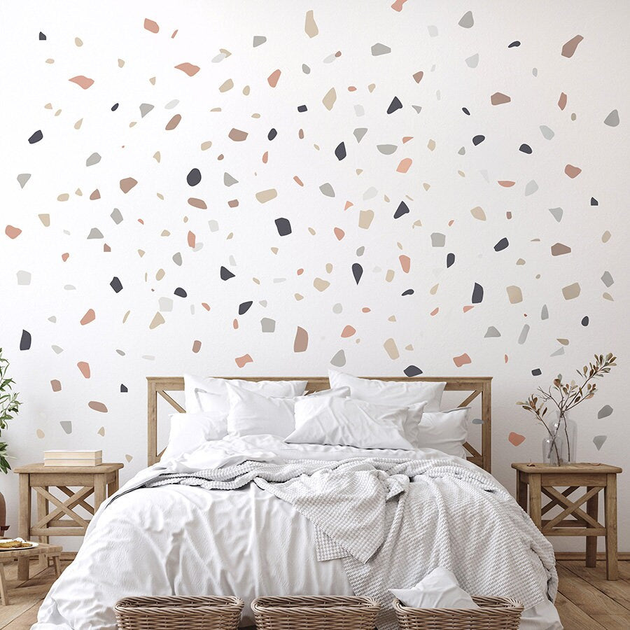 Terrazzo Wall Decal, Terrazzo Wall Sticker, Stones Wall Sticker, Marble Stones Wall Decal, Abstract Wall Stickers, Home Decor Stickers