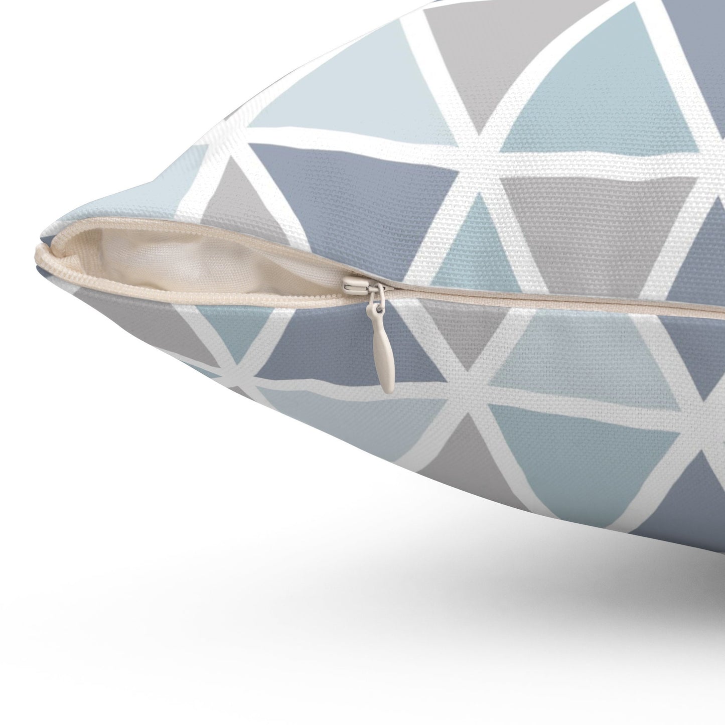 Triangles Pattern, Geometric Pastel Colors Pattern Pillow, Polyester Square Pillow, Decorative Cushion and Pillow, Double Sided Printing