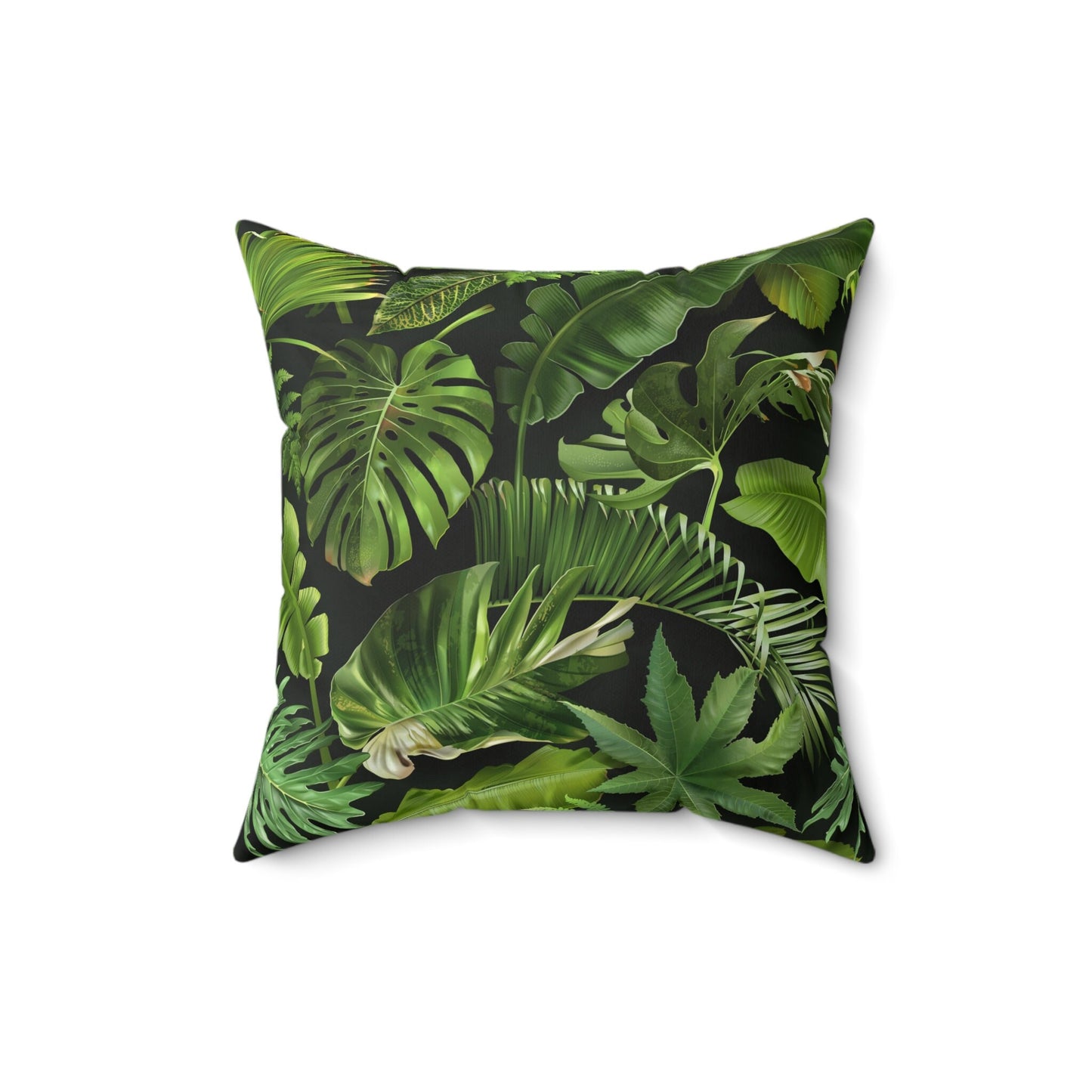 Tropical Palm Leaves Pillow, Decorative Leaves Pillow, Spun Polyester Square Pillow, Decorative Cushion and Pillow for Room Decor