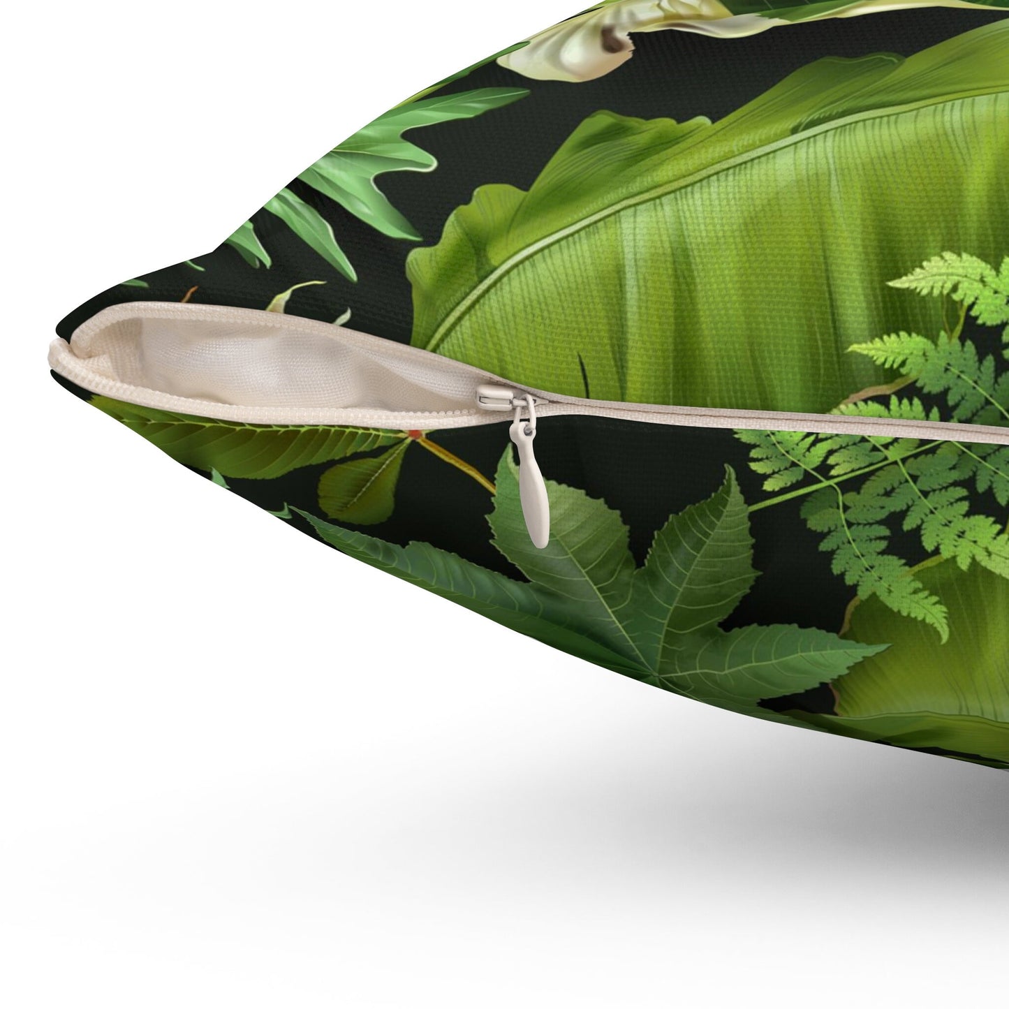 Tropical Palm Leaves Pillow, Decorative Leaves Pillow, Spun Polyester Square Pillow, Decorative Cushion and Pillow for Room Decor